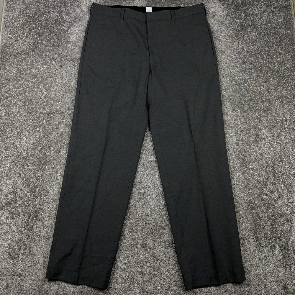 GAP Pleated Dress Pants Men's 36x32 (Fits 36x31) Gray Wool Blend Trousers